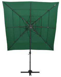 4stupňový zahradní slunečník hliníková tyč zelený 250 x 250 cm