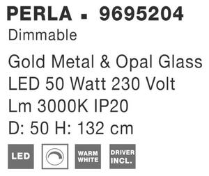 NOVA LUCE nástěnné svítidlo PERLA zlatý kov a opálové sklo LED 50W 230V 3000K IP20 stmívatelné 9695204