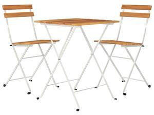 3dílný skládací bistro set masivní akáciové dřevo a ocel