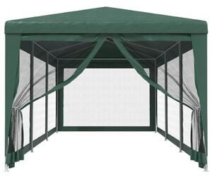 Party stan s 8 síťovanými bočnicemi zelený 3 x 9 m HDPE