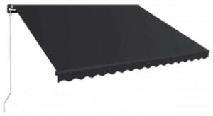 Ručně zatahovací markýza s LED světlem 450 x 300 cm antracitová