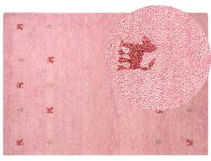 Vlněný koberec gabbeh 160 x 230 cm růžový YALAFI