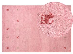 Vlněný koberec gabbeh 140 x 200 cm růžový YALAFI