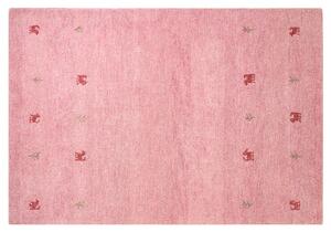 Vlněný koberec gabbeh 140 x 200 cm růžový YALAFI