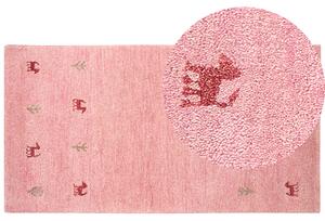 Vlněný koberec gabbeh 80 x 150 cm růžový YALAFI