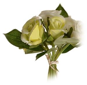 Umělá kytice poupat růže béžová, 22 cm