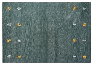 Vlněný koberec gabbeh 140 x 200 cm zelený CALTI