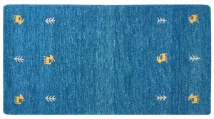 Vlněný koberec gabbeh 80 x 150 cm modrý CALTI