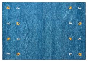 Vlněný koberec gabbeh 140 x 200 cm modrý CALTI