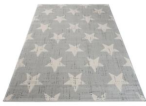 Kusový koberec PP Hvězdy světle šedý 200x290cm