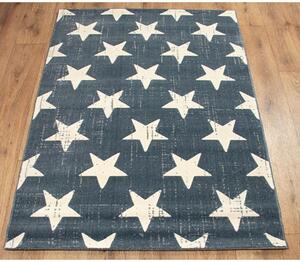Kusový koberec PP Hvězdy modrošedý 200x290cm