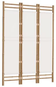 Skládací 3panelový paraván 120 cm bambus a plátno