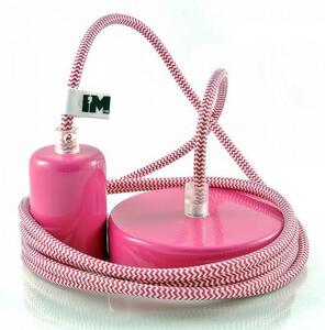 IMINDESIGN Lak 1-závěsná žárovka růžová, šňůra růžovobílá IMIN1-pinky
