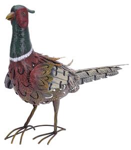 Zahradní kovová figurka Pheasant, 40x58 cm, vícebarevná
