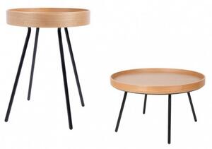 Zuiver Odkládací stolek Coffee table Oak Tray Ø 78 cm, s odnímatelnou horní deskou 2200009