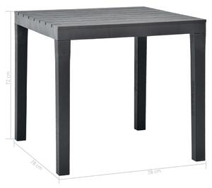 Zahradní stůl Hellga - plast - antracitový | 78x78x72 cm