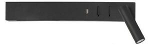 NOVA LUCE nástěnné svítidlo VIDA černý kov nastavitelné - vypínač na těle USB nabíjení LED Cree 230V 3000K osvětlení 5W čtecí lampička 1x3W IP20 9533521