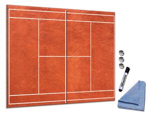 Glasdekor Obdélník / 60x70 Skleněná magnetická tabule tenis kurty