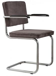 Zuiver Židle s područkou Ridge Rib grey 1200048