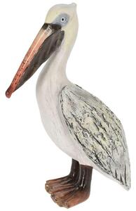 Zahradní figurka z polyresinu Pelican, 29 cm, bílá