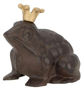 Zahradní litinová figurka Prince Frog, 11,5x13 cm, hnědá