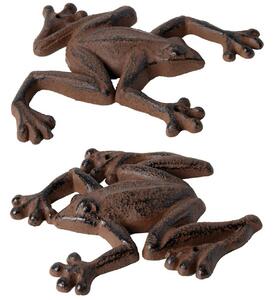 Zahradní litinová figurka Froggo, sada 2ks, 1,5x14,5 cm, hnědá