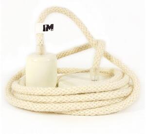 IMINDESIGN Přírodní závěsná žárovka, lak bílý/ vlna IMIN1- lak/vlna