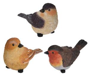 Zahradní figurka z polistone Little Birds, sada 3ks, 9 cm, vícebarevná