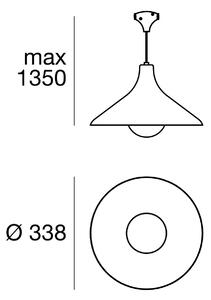 ILed TR4317-9 Bell-C, závěs pro lankový systém Mono, 1x20W E27, rez, prům.33,8cm