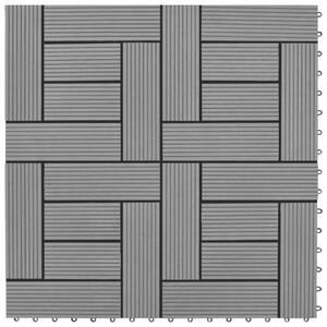 Terasové dlaždice WPC - 11 ks - šedé | 30x30 cm