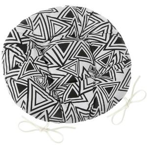 Bellatex Sedák Adéla kulatý prošívaný Trojúhelníky černá, 40 cm