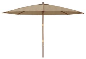 Zahradní slunečník s dřevěnou tyčí taupe 400 x 273 cm