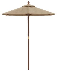 Zahradní slunečník s dřevěnou tyčí taupe 196 x 231 cm