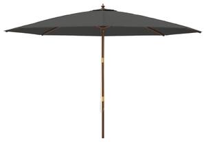 Zahradní slunečník s dřevěnou tyčí antracitový 400 x 273 cm