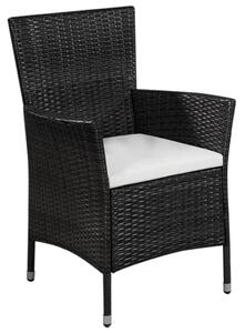 3dílný bistro set polyratan černý
