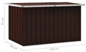 Zahradní úložný box Barnes - ocel - hnědý | 149 x 99 x 93 cm