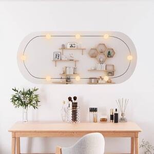 Nástěnné zrcadlo s LED osvětlením 45 x 100 cm sklo oválné