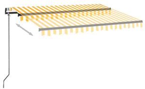 Automatická markýza LED a senzor větru 350 x 250 cm žlutá/bílá