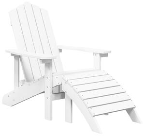 Zahradní křesla Adirondack 2 ks s podnožkami HDPE bílá