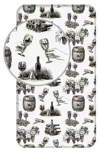 Jerry Fabrics Bavlněné prostěradlo Víno, 90 x 200 cm