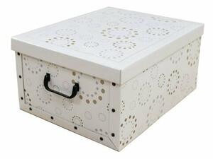 Compactor Skládací úložná krabice Compactor Ring - karton box 50 x 40 x 25 cm, bílá