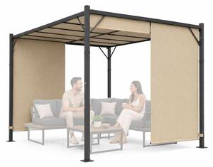 MultiGarden DN-FG-362 Zahradní pergola s bočními roletami 3 x 4 m, béžová