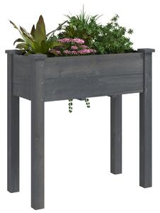Truhlík s vložkou šedý 71 x 37 x 76 cm masivní jedlové dřevo