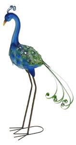 Zahradní kovová figurka Peafowl, 80 cm, modrá