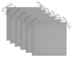 Podušky na zahradní židle - textil - 6 ks - šedé | 40x40x4 cm