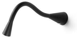 Linea Light 7233 Snake_W1, černá flexibilní LEDka k posteli s vypínačem, 2W LED 3000K, délka 47cm