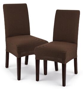 Multielastický potah na židli Comfort hnědá, 40 - 50 cm, sada 2 ks
