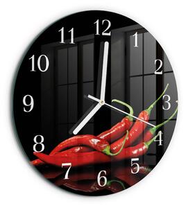 Skleněné hodiny na stěnu Chilli papričky zsob-fi30-00059162