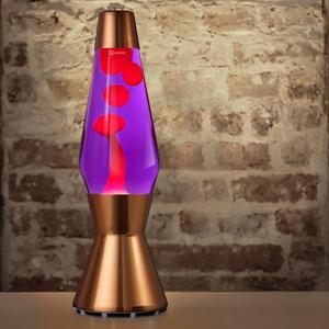 Mathmos Astro Copper, originální lávová lampa, měděná s fialovou tekutinou a červenou lávou, výška 43cm