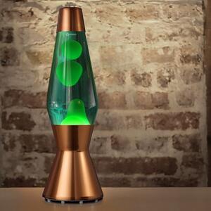 Mathmos Astro Copper, originální lávová lampa, měděná s modrou tekutinou a zelenou lávou, výška 43cm
